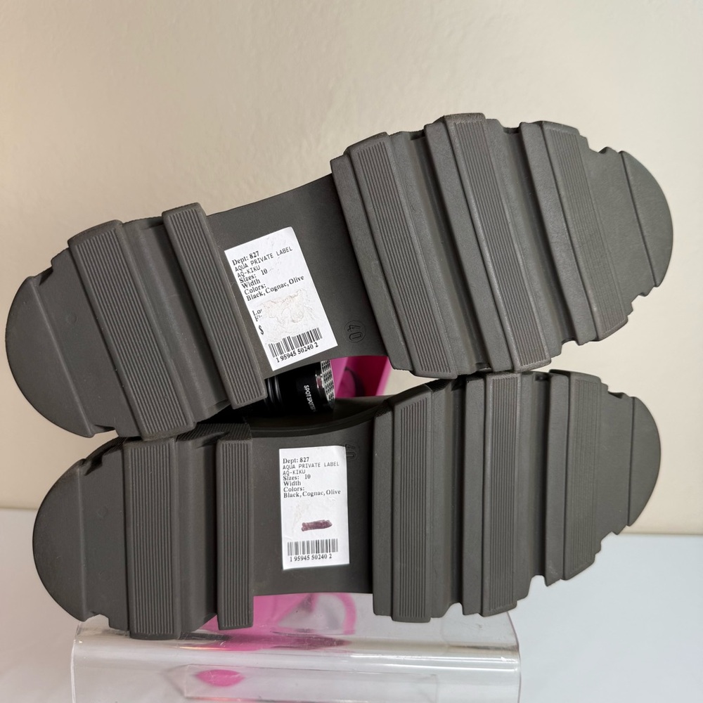 Aqua Private Label Kiki Tall Leather Lug Soles Platform Boots 10 (Fits like 11) - Picture 11 of 16